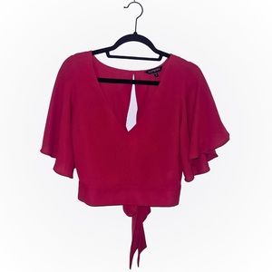 💥Women’s Express Cropped Short-sleeve v-neck Blouse